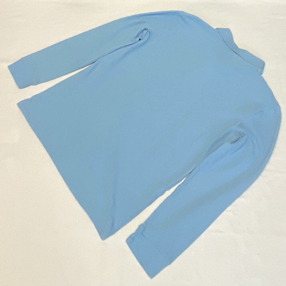 Old Navy XXL Polo Shirt Long Sleeve Two Button Stretch Knit Light Blue Uniform - Picture 9 of 11